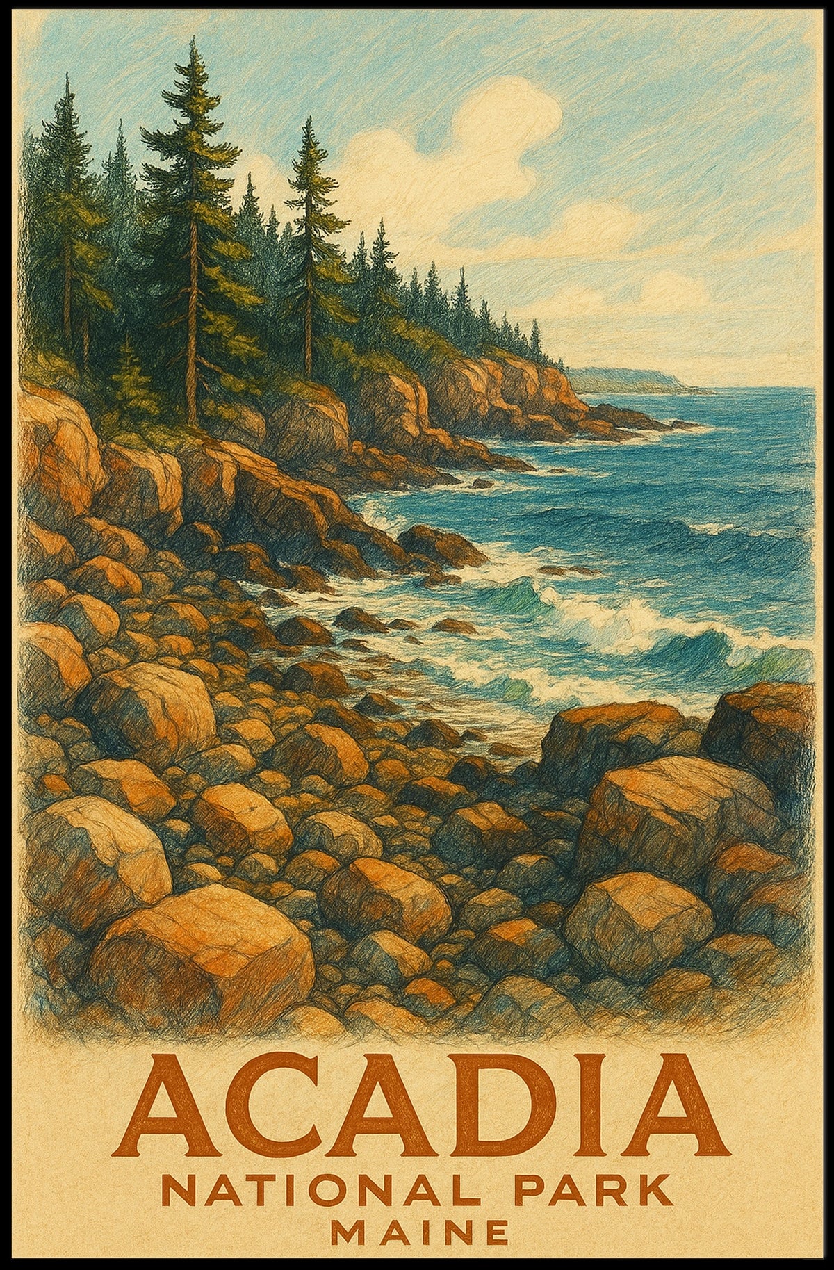 Acadia National Park Maine Poster