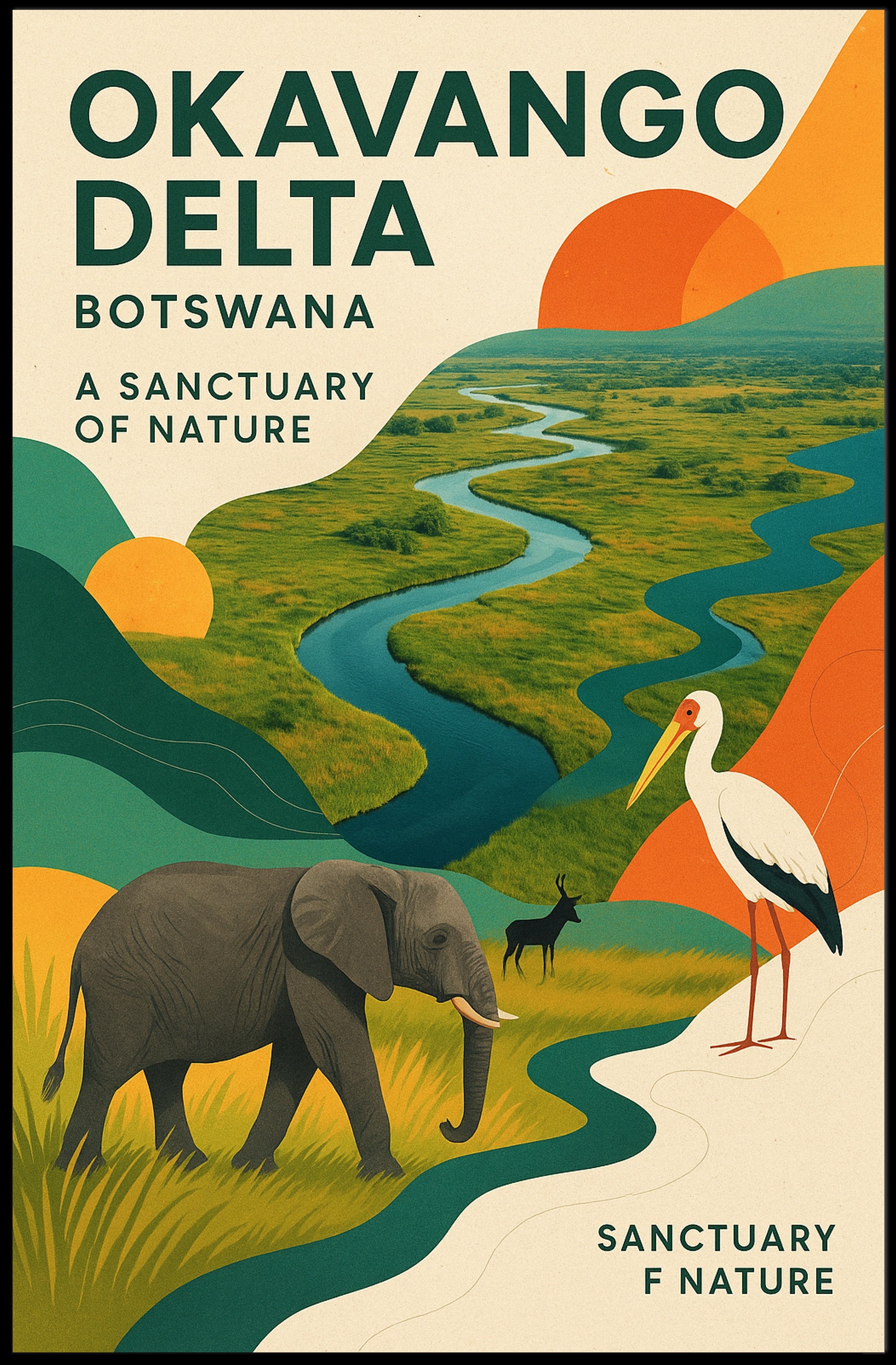 Okavango Delta  A Sanctuary of Nature Poster PosterGoat