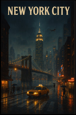 New York City at Night Poster