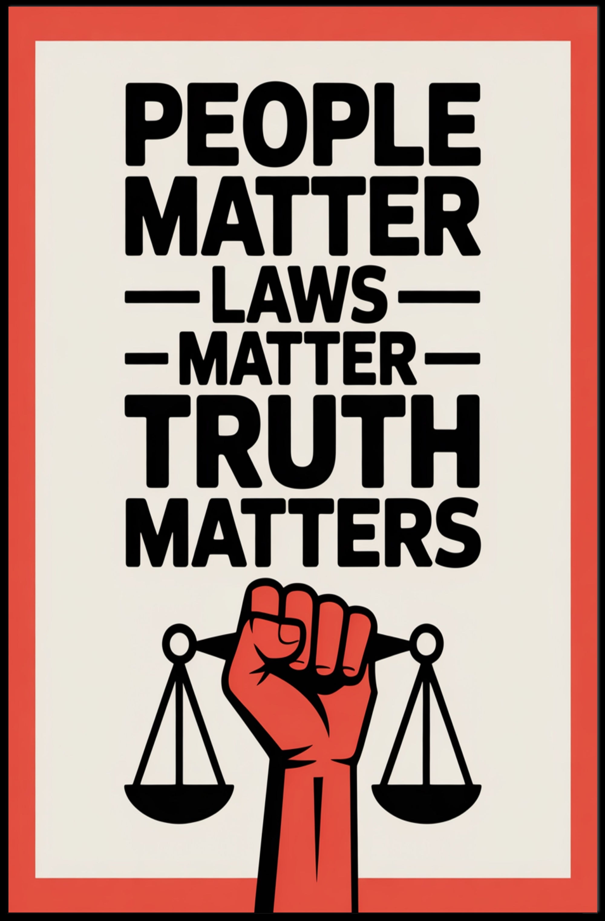 Justice and Equality Bold Political or Propaganda Poster