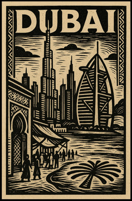 Discover Dubai Poster For Travel Lovers Iconic Skyline