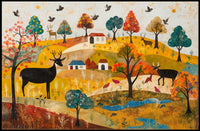 Idyllic Autumn Countryside Scene with Deer Poster