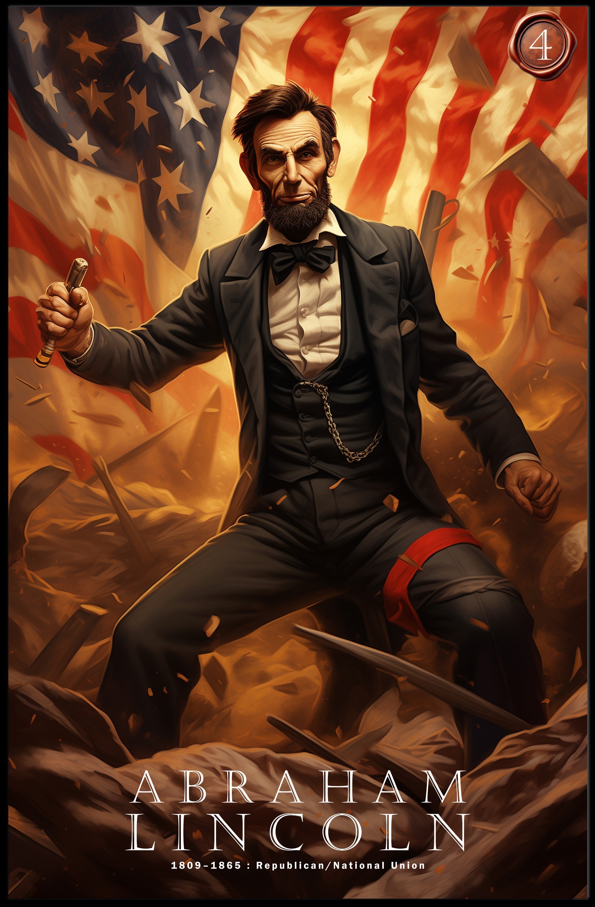Abraham Lincoln Leadership Art Poster For Home Decor