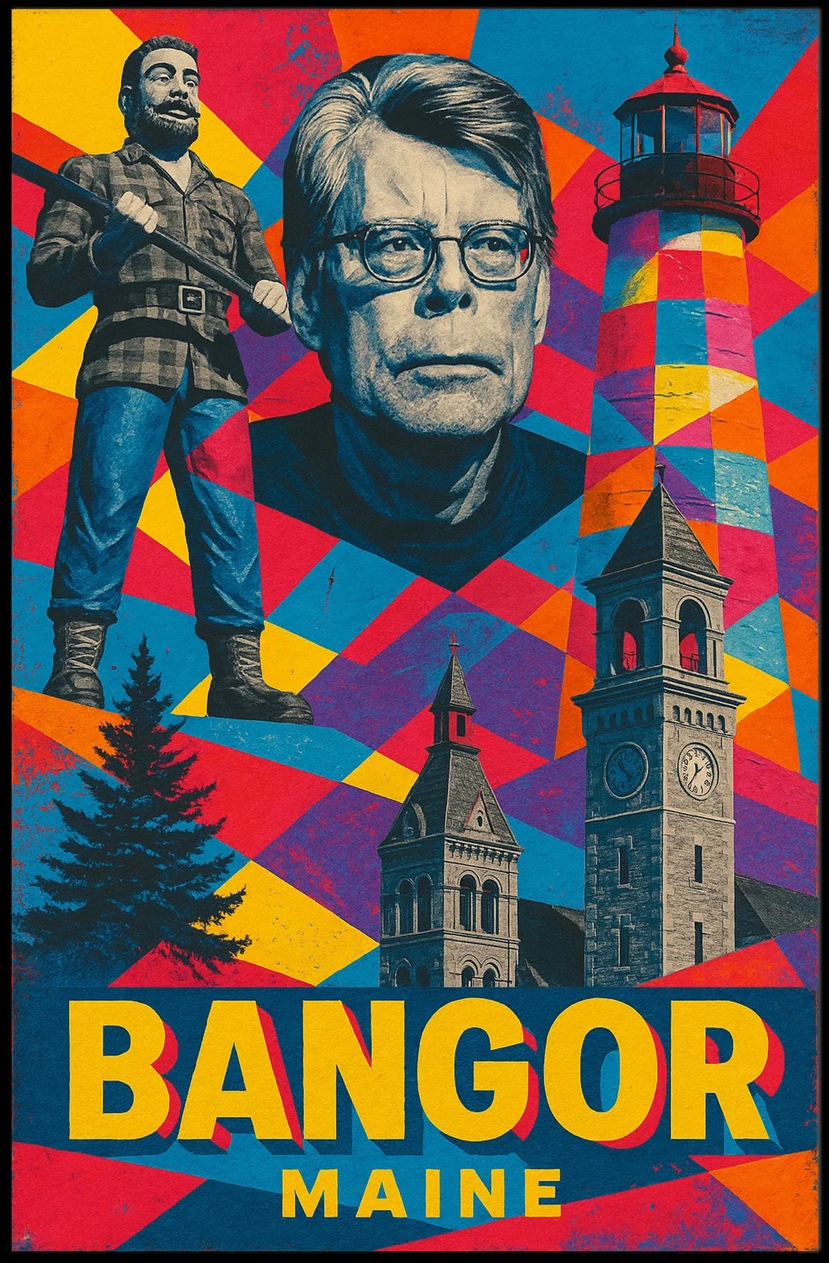 Bangor, Maine A Vibrant Tribute Poster