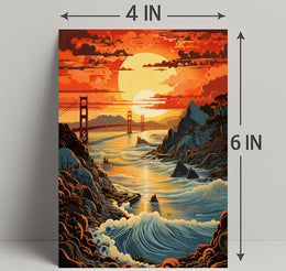 Sunset Over The Golden Gate Poster