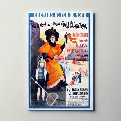Paris-Nord to Ault-Onival Beaches Vintage Poster