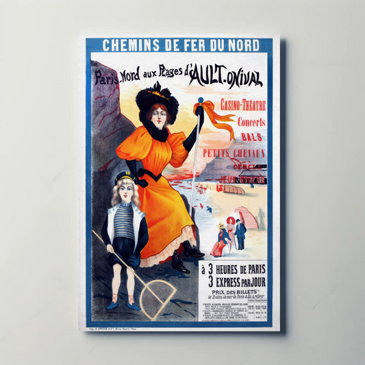 Paris-Nord to Ault-Onival Beaches Vintage Poster