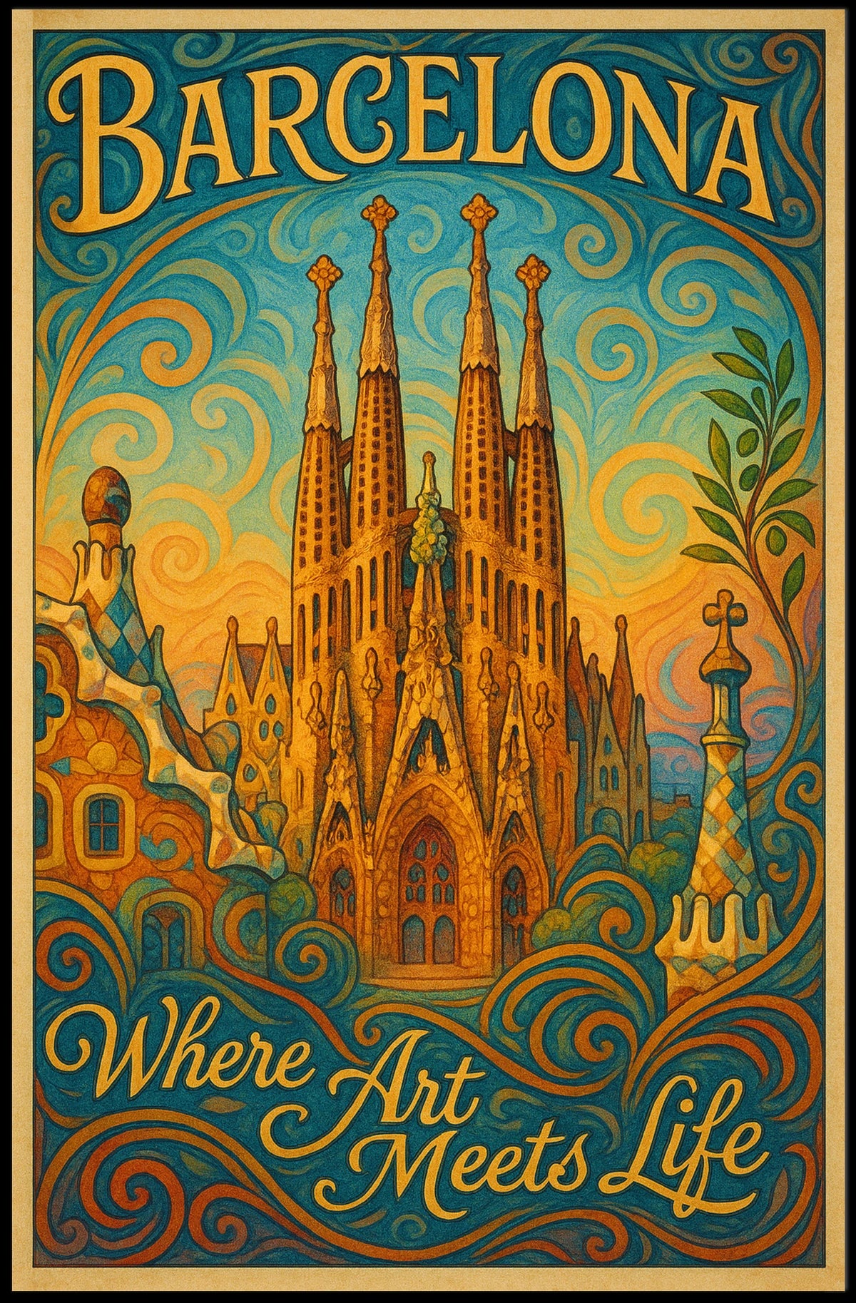 Barcelona Where Art Meets Life Poster