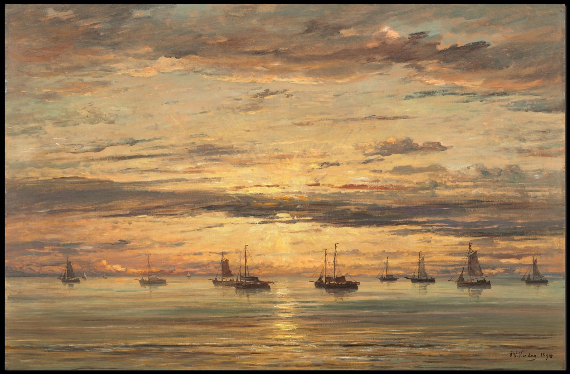 Serene Sunset Seascape Classic Artistic Poster