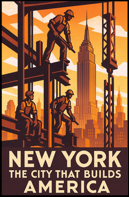 New York The City That Builds America Poster PosterGoat