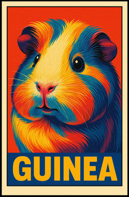 Vibrant Guinea Pig Portrait Poster