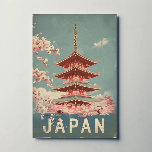Japan Vintage Travel Poster - Sakura Season