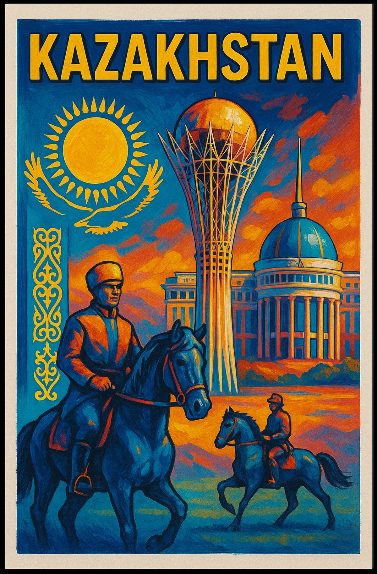 Kazakhstan Heritage Poster