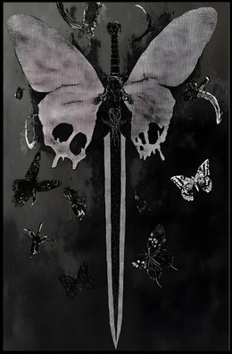 Sword and Butterfly Gothic Art Fantasy or Mythology Poster PosterGoat