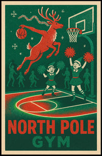 Reindeer Basketball Extravaganza: Playful Sports Poster