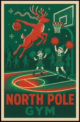 Reindeer Basketball Extravaganza: Playful Sports Poster