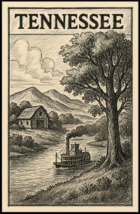 Tennessee Landscape Illustration Poster