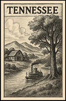 Tennessee Landscape Illustration Poster