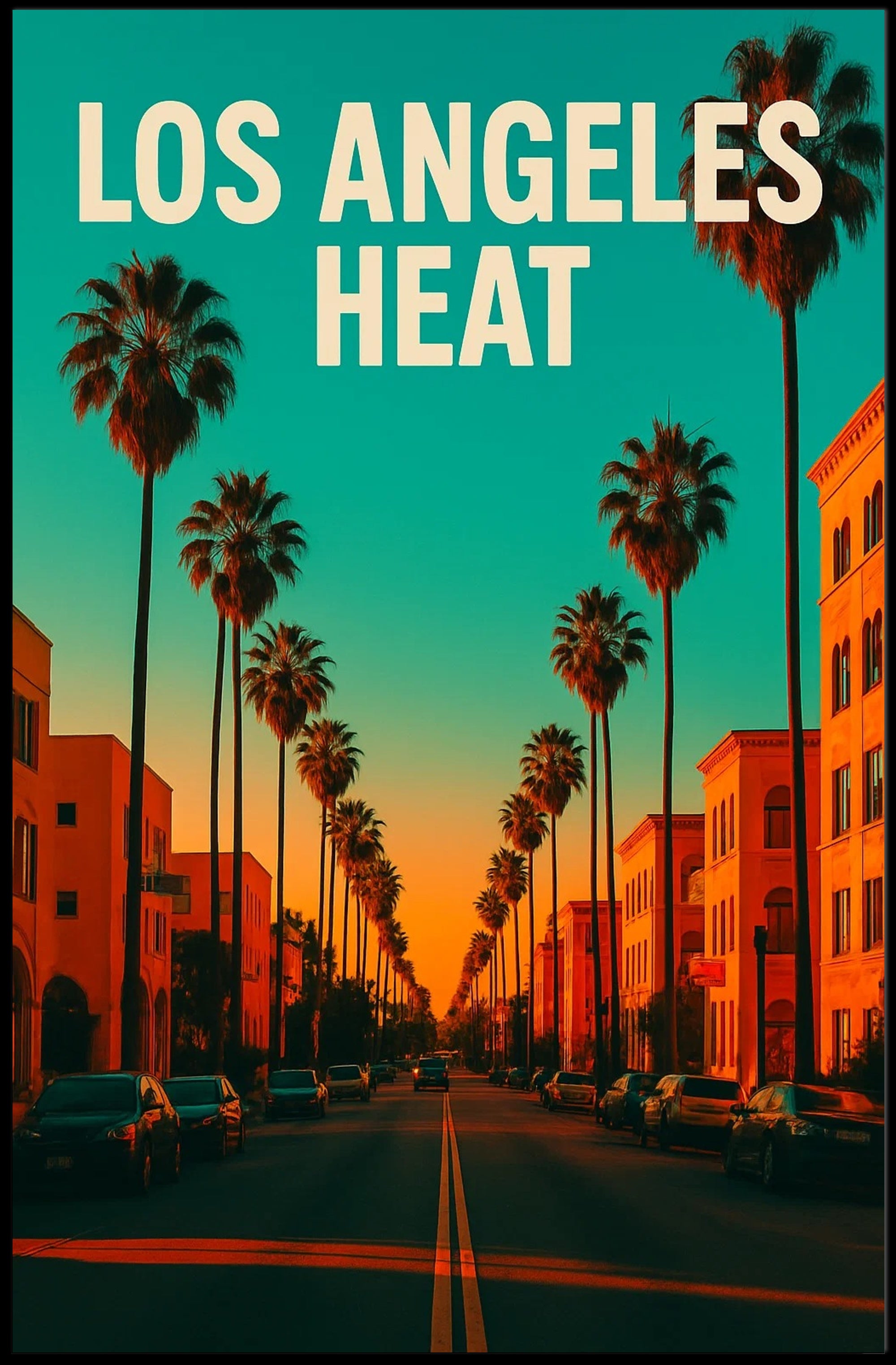 Los Angeles Heat: Vibrant Urban Cityscape Poster