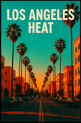 Los Angeles Heat: Vibrant Urban Cityscape Poster