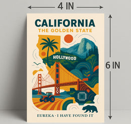 California The Golden State Wall Art Print PosterGoat