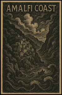 Amalfi Coast Poster Wall Art 18x24 Coastal Seascape Decor