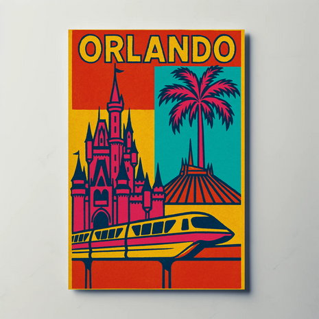 Orlando Retro Pop-Art Travel Poster