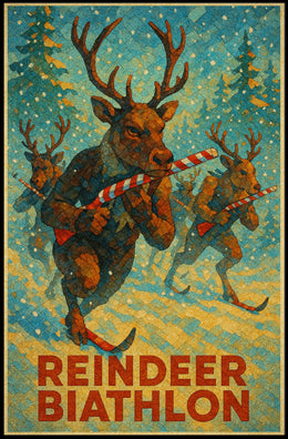 Reindeer Biathlon Poster
