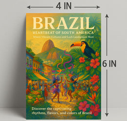 Brazil Heartbeat of South America Poster Art Print PosterGoat