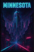 Neon Minnesota Skyline Poster