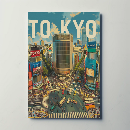 Tokyo Shibuya Crossing Urban Life Travel Poster