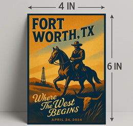 Fort Worth, TX Where the West Begins Poster PosterGoat