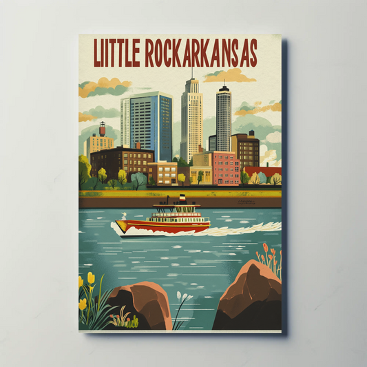 Little Rock Arkansas Vintage Poster