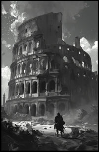 Roman Colosseum Post-Apocalyptic Warrior Art Poster