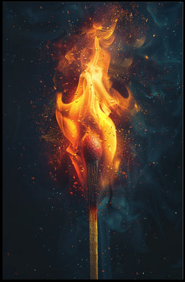 Ignite Your Space: Vivid Flames Art Poster