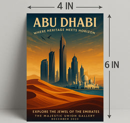 Abu Dhabi Skyline Heritage Cityscape Travel Poster