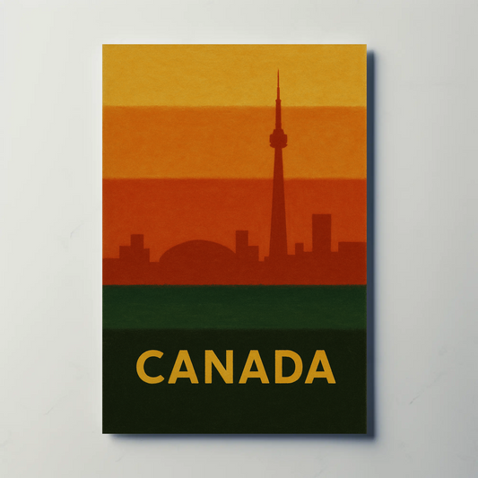 Toronto's Iconic Skyline Vintage Travel Poster