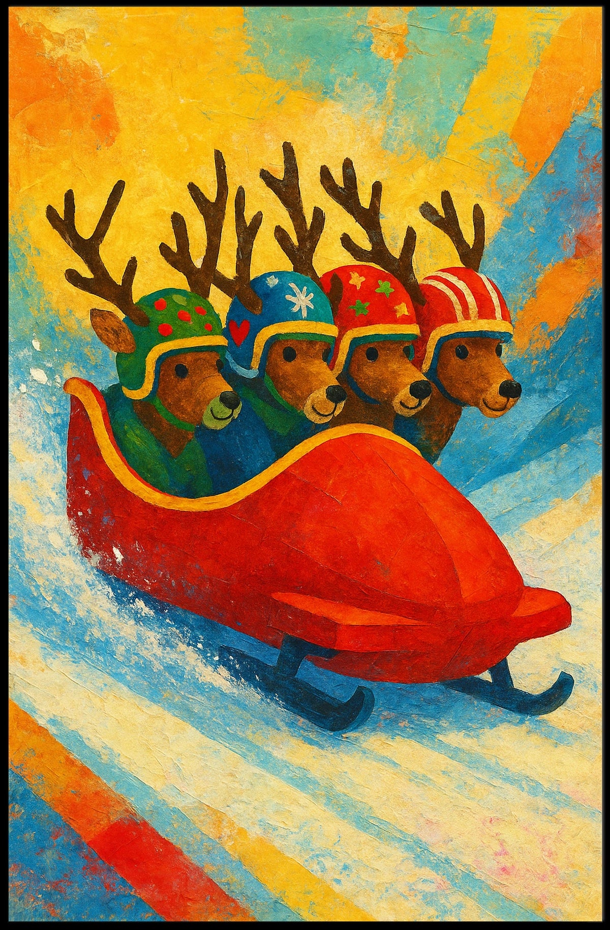 Reindeer Bobsled Adventure Poster