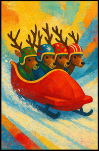 Reindeer Bobsled Adventure Poster