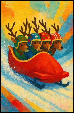 Reindeer Bobsled Adventure Poster
