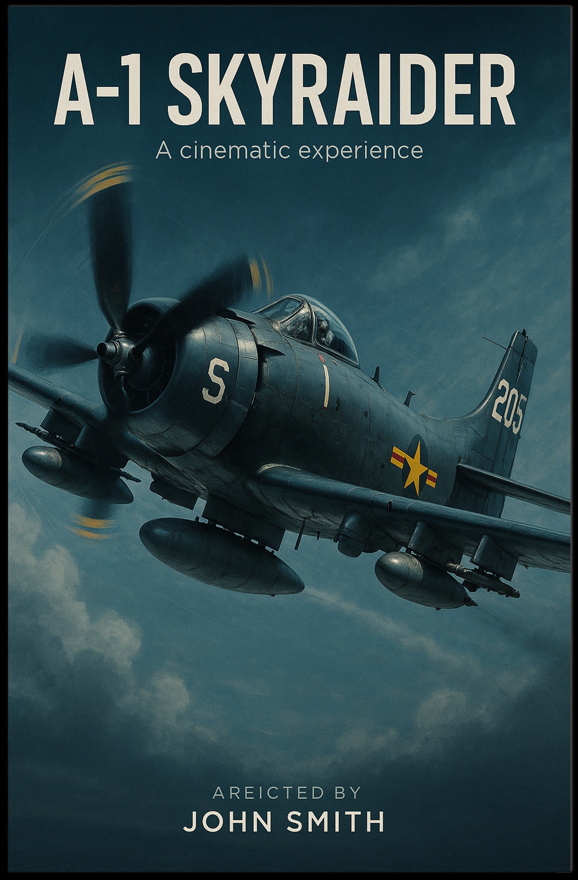 A-1 Skyraider Cinematic Adventure Military Recruitment Poster PosterGoat