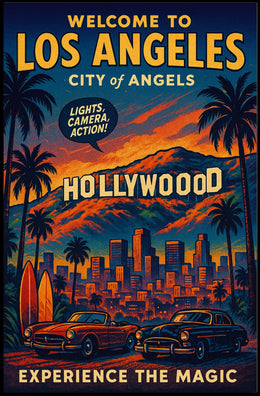 City of Angels Vintage Hollywood Art Poster