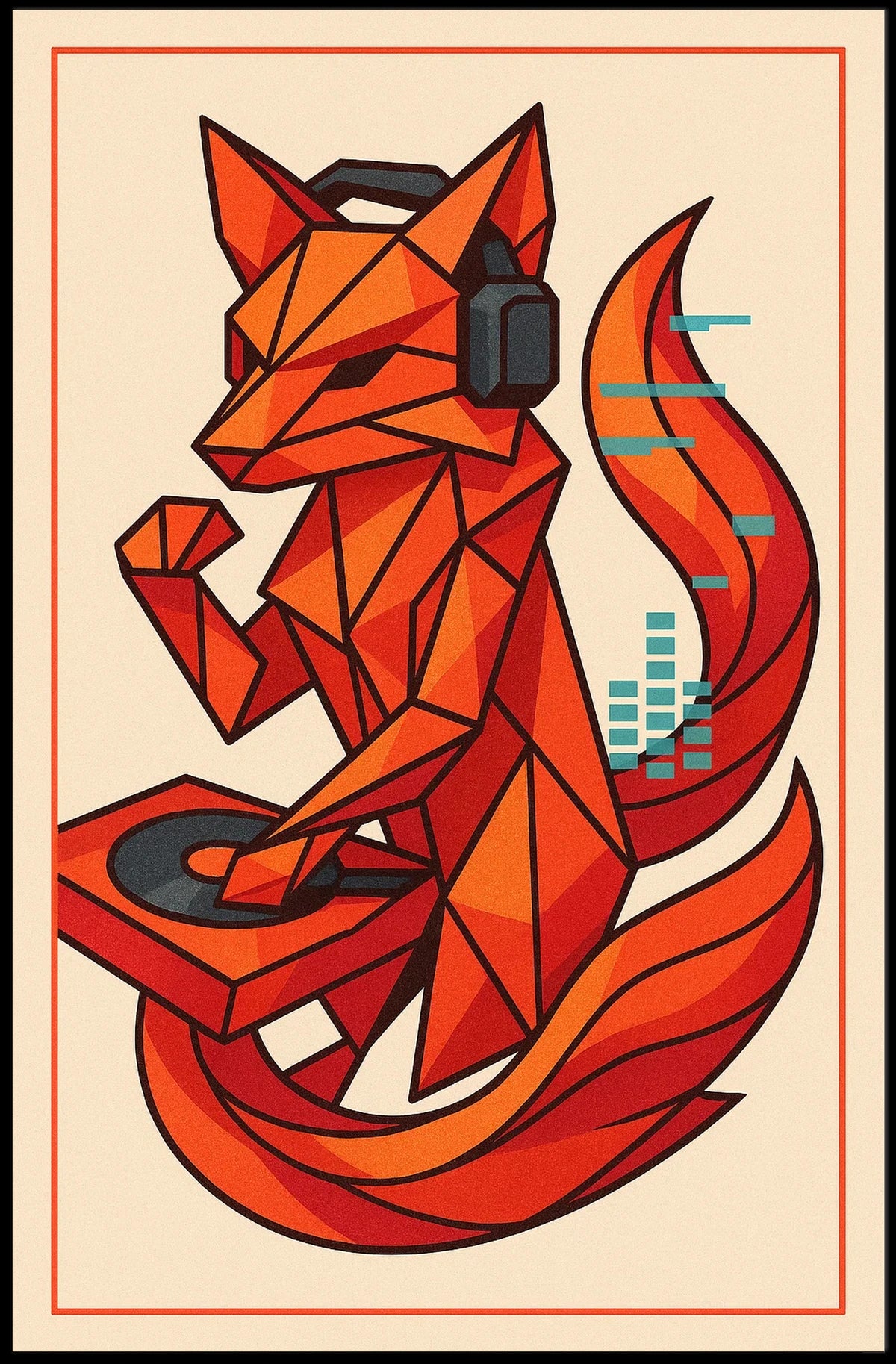Geometric Dj Fox Poster