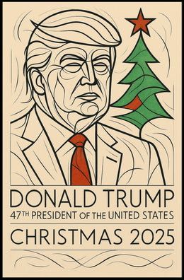 Trump Presidential Christmas 2025 Minimalist Political Propaganda Poster