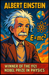Albert Einstein Nobel Laureate Portrait Classic Scientific Decor Gift Inspiring Knowledge Science Lovers Poster