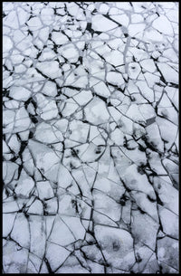 Cracked Ice Surface Photorealistic Abstract Artistic Poster