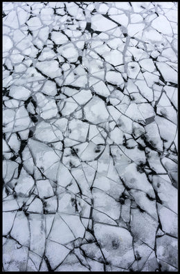 Cracked Ice Surface Photorealistic Abstract Artistic Poster