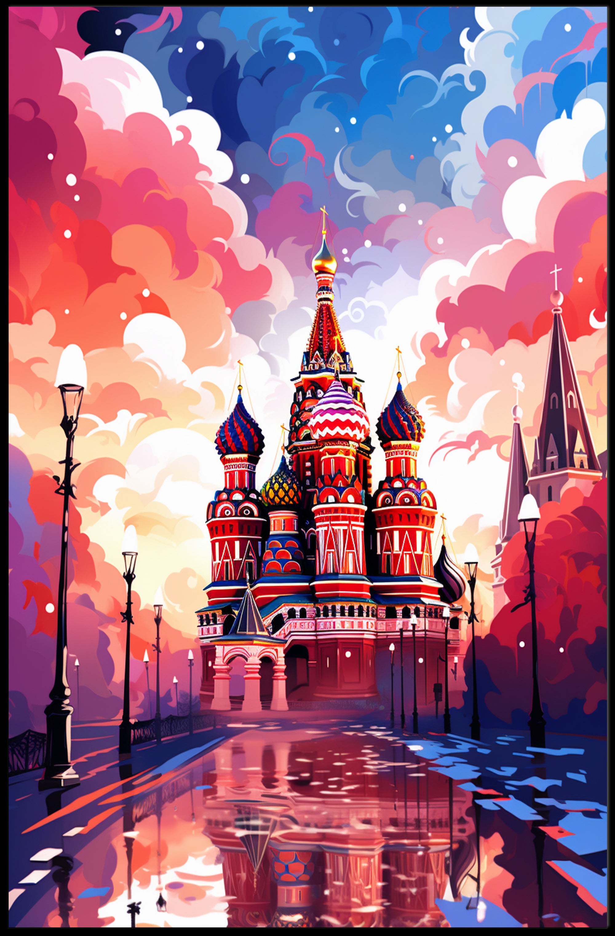 Vibrant St. BasilS Cathedral Poster