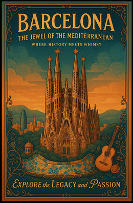Barcelona The Jewel of the Mediterranean Poster