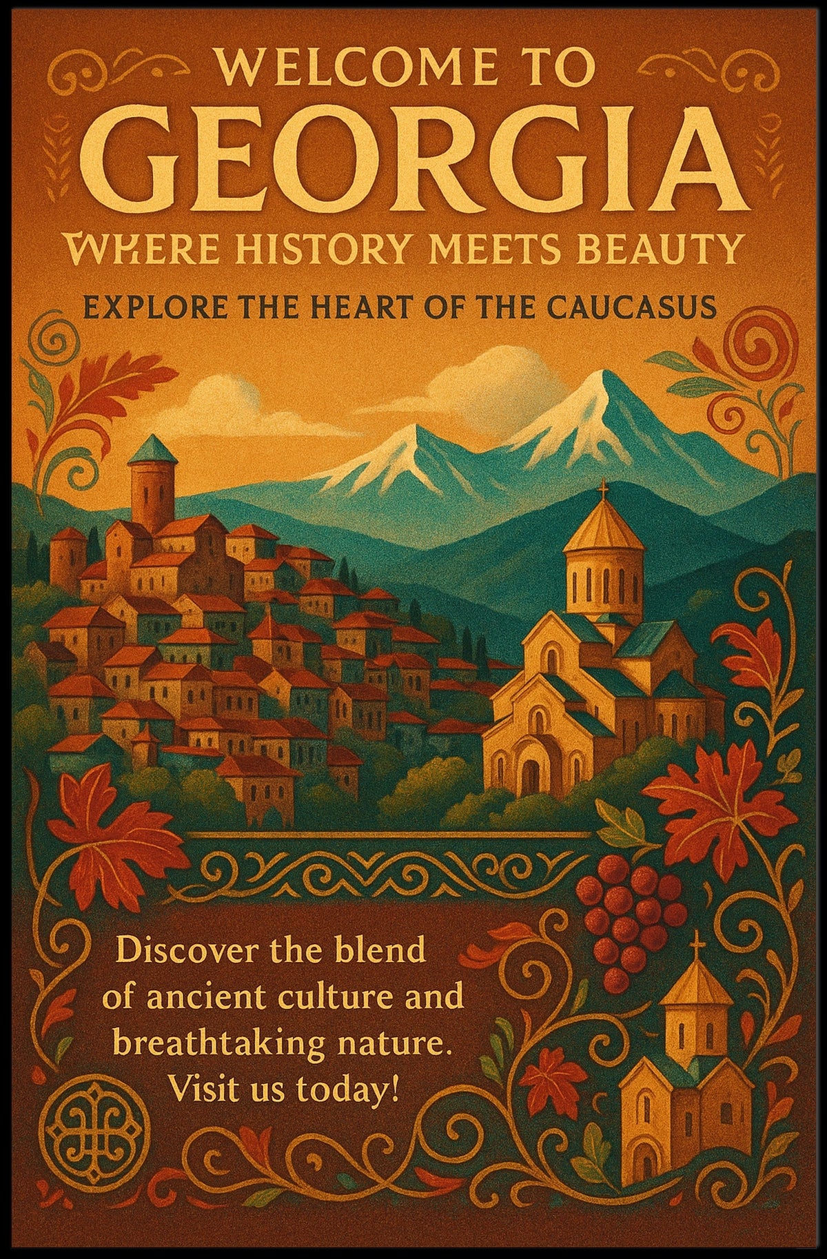 Welcome To Georgia Where History Meets Poster